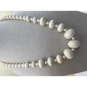 Chunky White Beaded Necklace